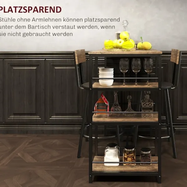 Rootz Living Matgrupper>Rootz 3 -delat ätuppsättning med barbord - Small Kitchen Set - Space Saving Dining - Extra förvaring, 90 x 50 x 90,5 cm bord, 36 x 47 x 91 cm stolar | Fyndiq