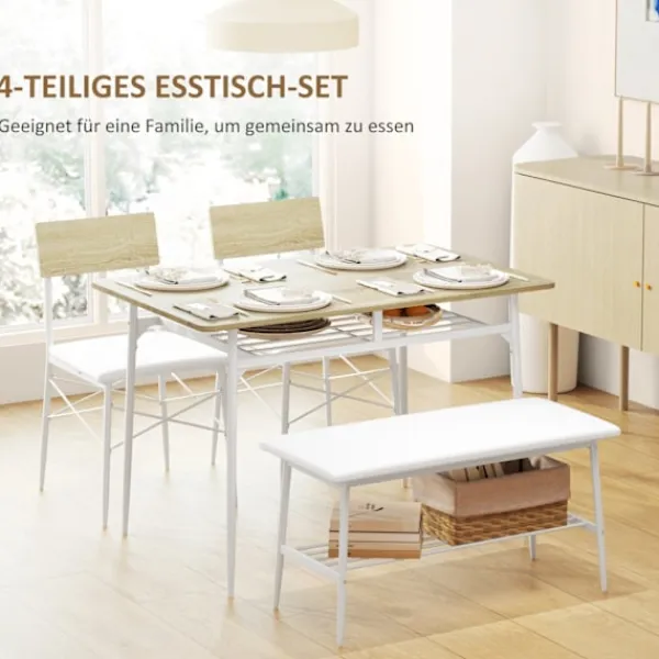 Rootz Living Matgrupper>Rootz 4 -stycken matbordsset - Köksbord - Matsalet - vadderad komfort - 110W x 70d x 75 timmar cm bord, 40W x 50d x 80h cm stolar