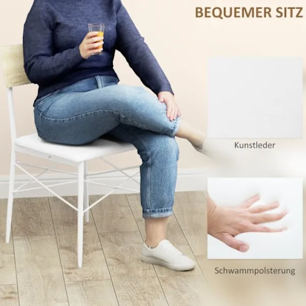 Rootz Living Matgrupper>Rootz 4 -stycken matbordsset - Köksbord - Matsalet - vadderad komfort - 110W x 70d x 75 timmar cm bord, 40W x 50d x 80h cm stolar