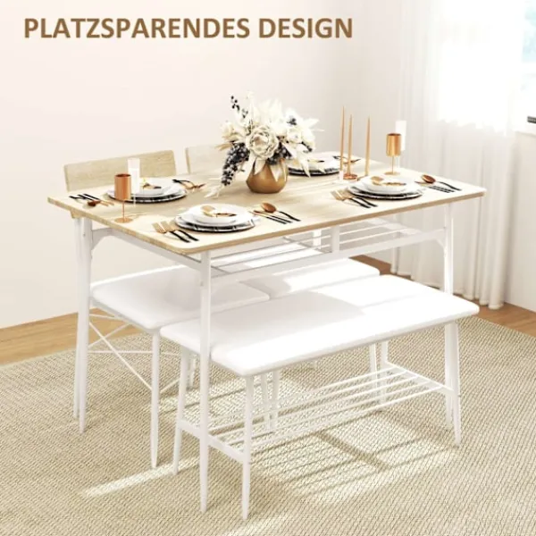 Rootz Living Matgrupper>Rootz 4 -stycken matbordsset - Köksbord - Matsalet - vadderad komfort - 110W x 70d x 75 timmar cm bord, 40W x 50d x 80h cm stolar