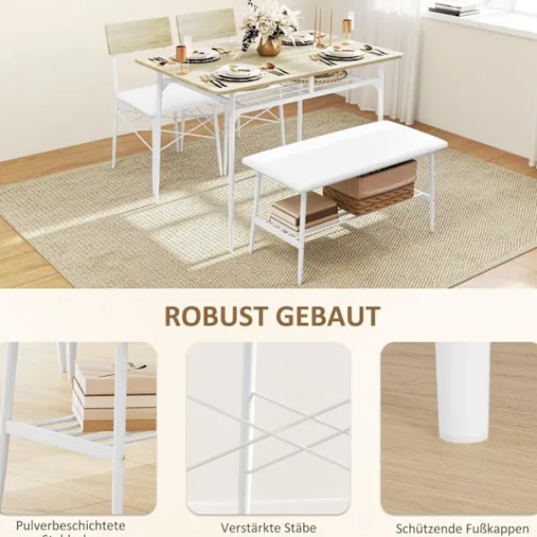 Rootz Living Matgrupper>Rootz 4 -stycken matbordsset - Köksbord - Matsalet - vadderad komfort - 110W x 70d x 75 timmar cm bord, 40W x 50d x 80h cm stolar