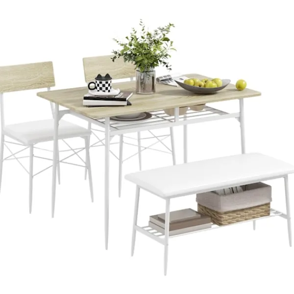 Rootz Living Matgrupper>Rootz 4 -stycken matbordsset - Köksbord - Matsalet - vadderad komfort - 110W x 70d x 75 timmar cm bord, 40W x 50d x 80h cm stolar