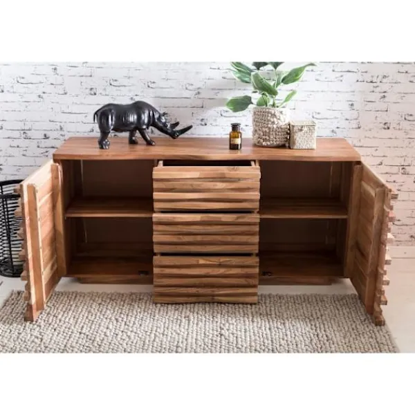Rootz Living Byråer>Rootz 160 x 75 x 43 cm Wood Acacia Natural - Lantlig byrå & dörrar - Hallskåp