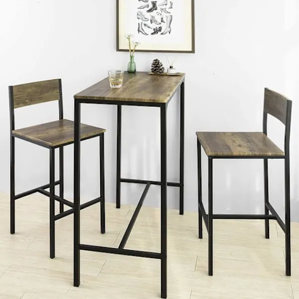 Rootz Living Matgrupper>Rootz Bar Set - 1 Barbord och 2 pallar - 3 delar Hem Kök Frukost Bar Set - Möbel Matsalsset