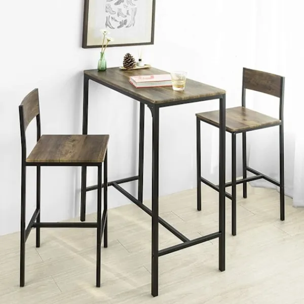 Rootz Living Matgrupper>Rootz Bar Set - 1 Barbord och 2 pallar - 3 delar Hem Kök Frukost Bar Set - Möbel Matsalsset