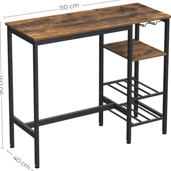Rootz Living Småbord>Rootz Barbord - Vinglashållare - Industriell - Brun / Svart - 11