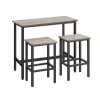Rootz Living Matgrupper>Rootz Barbord med Barstolsset - Mottle-Ink Svart - Spånskiva och stål - 100 cm x 40 cm x 90 cm - 40 cm x 30 cm x 65 cm - 20,2 kg - 100 kg Kapacitet