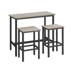 Rootz Living Matgrupper>Rootz Barbord med Barstolsset - Mottle-Ink Svart - Spånskiva och stål - 100 cm x 40 cm x 90 cm - 40 cm x 30 cm x 65 cm - 20,2 kg - 100 kg Kapacitet