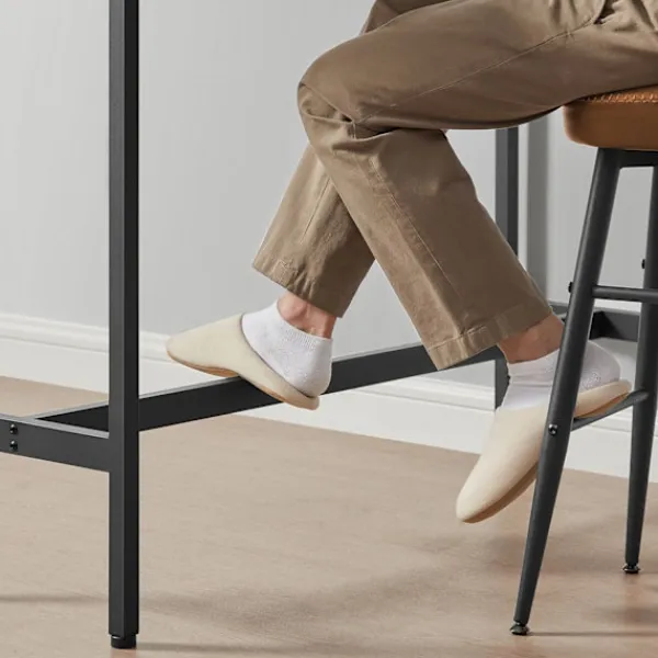 Rootz Living Matgrupper>Rootz Barbord med Barstolsset - Mottle-Ink Svart - Spånskiva och stål - 100 cm x 40 cm x 90 cm - 40 cm x 30 cm x 65 cm - 20,2 kg - 100 kg Kapacitet