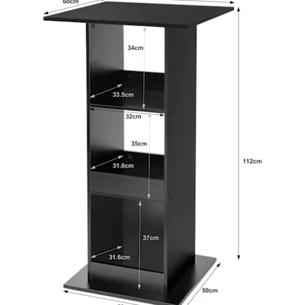 Rootz Living Matbord>Rootz Barbord med hyllor - Matbord - Förvaringsskåp - Platssparande - Massivt trä Material - 60cm x 60cm x 112cm - Ljus Ek + Vit