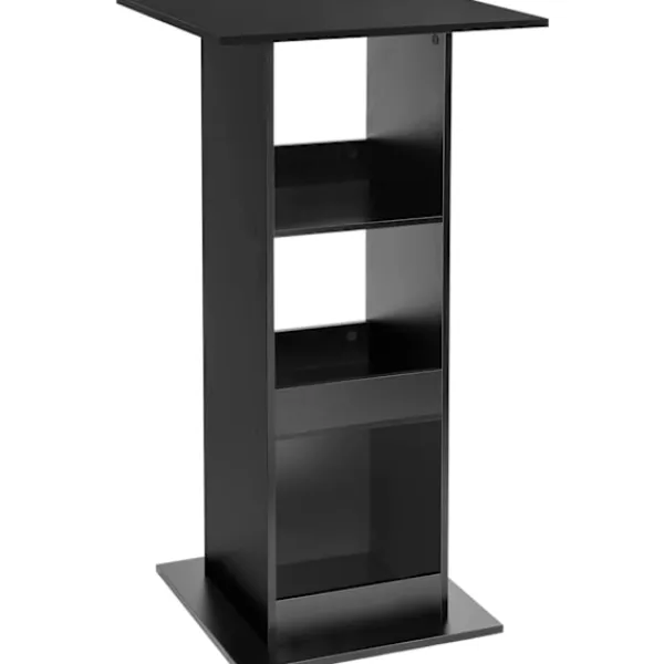 Rootz Living Matbord>Rootz Barbord med hyllor - Matbord - Förvaringsskåp - Platssparande - Massivt trä Material - 60cm x 60cm x 112cm - Ljus Ek + Vit