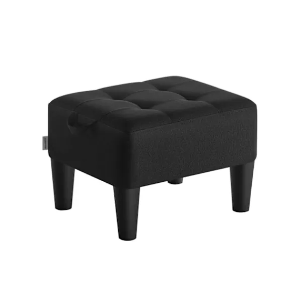 Rootz Living Pallar>Rootz Black Seat Pall - Ottoman - Footrest - Stöd 150 kg - 40 cm x 32 cm x 26 cm