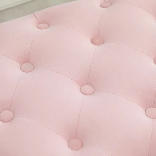 Rootz Living Sittpuffar>Rootz Bänk - Klädd bänk med förvaringsutrymme - Bröstbänk - Oval form - Hall - Sovrum - Vardagsrum - Sammetslen - Polyester - Rosa - 71 x 52 x 42 cm | Fyndiq