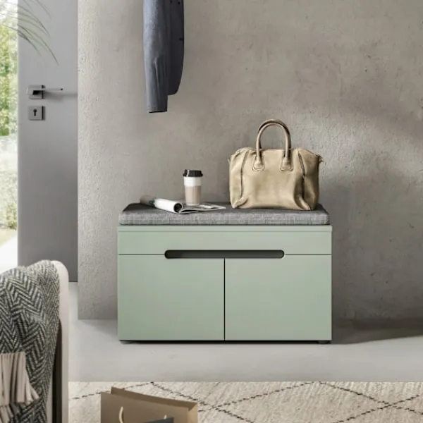 Rootz Living Balkongmöbler>Rootz -bänk med sittdyna - Entryway -sittplatser - Hallbänk - Förbättrad komfort - Grön - 80x45x37 cm