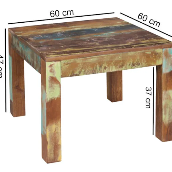 Rootz Living Matgrupper>Rootz bord 60 x 60 cm Återvinning Vintage vardagsrumsbord i mass