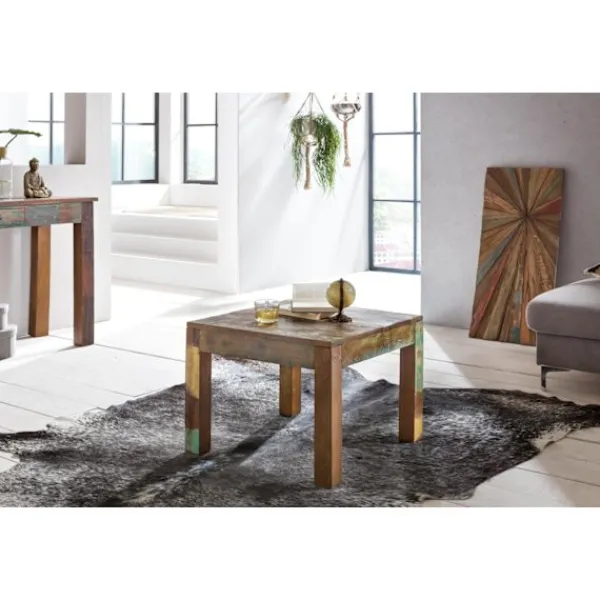 Rootz Living Matgrupper>Rootz bord 60 x 60 cm Återvinning Vintage vardagsrumsbord i mass