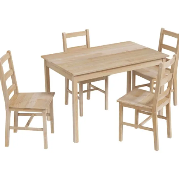 Rootz Living Matgrupper>Rootz 5-delad matbordsset - Matsalsmöbler - Matsalsset i furu - Utrymmesbesparande design - Högkvalitativa material - Golvskydd - Bord: 118L x 73W x 7 | Fyndiq