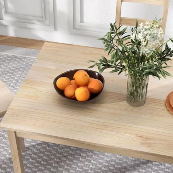 Rootz Living Matgrupper>Rootz 5-delad matbordsset - Matsalsmöbler - Matsalsset i furu - Utrymmesbesparande design - Högkvalitativa material - Golvskydd - Bord: 118L x 73W x 7 | Fyndiq