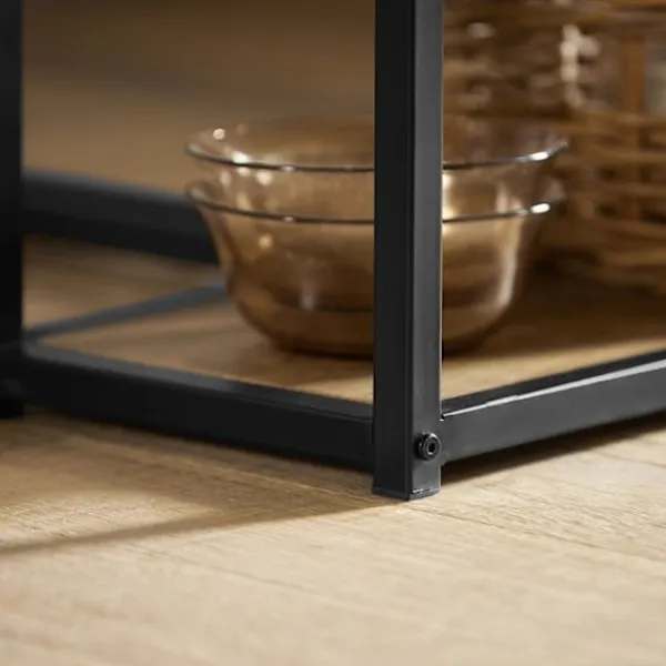 Rootz Living Matgrupper>Rootz 3-delade barbordsset - Barbord med 2 stolar - Matsalsset - MDF-bordsskiva med PVC - Metallram - Platsbesparande förvaringshyllor - Perfekt för k | Fyndiq