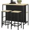 Rootz Living Matgrupper>Rootz 3-delade barbordsset - Barstolar - Pubbord - Fläckbeständigt - Utrymmesbesparande - Stålstomme - 100W x 60D x 95H cm (Bord), 32W x 32D x 68H cm | Fyndiq