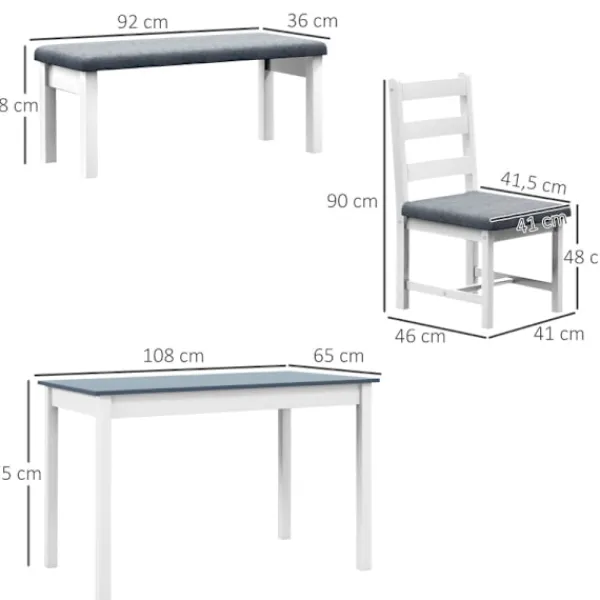 Rootz Living Matgrupper>Rootz 4-delat matbordsset - Matsalsmöbler - Platsbesparande matsalsset - Bekväma sittplatser - Enkelt underhåll - 108cm x 65cm x 75cm Bord - 92cm x 36 | Fyndiq