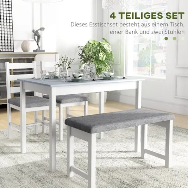 Rootz Living Matgrupper>Rootz 4-delat matbordsset - Matsalsmöbler - Platsbesparande matsalsset - Bekväma sittplatser - Enkelt underhåll - 108cm x 65cm x 75cm Bord - 92cm x 36 | Fyndiq