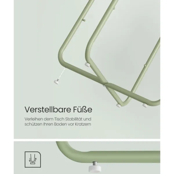 Rootz Living Småbord>Rootz 3-delat sidobord - Tygkorg - Förvaringsorganisatör - Spånskiva Stål Polyester - Laurel Green Creme White - 45cm x 50cm x 50cm - 39,6cm x 18,2cm | Fyndiq