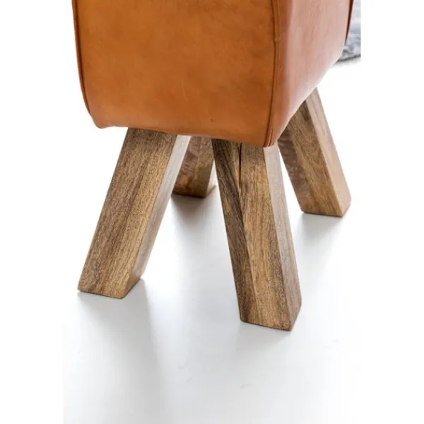 Rootz Living Pallar>Rootz Design sittpall brun 40 x 30 x 47 cm Klädselpall Läderpall - Fotpall Fotstöd