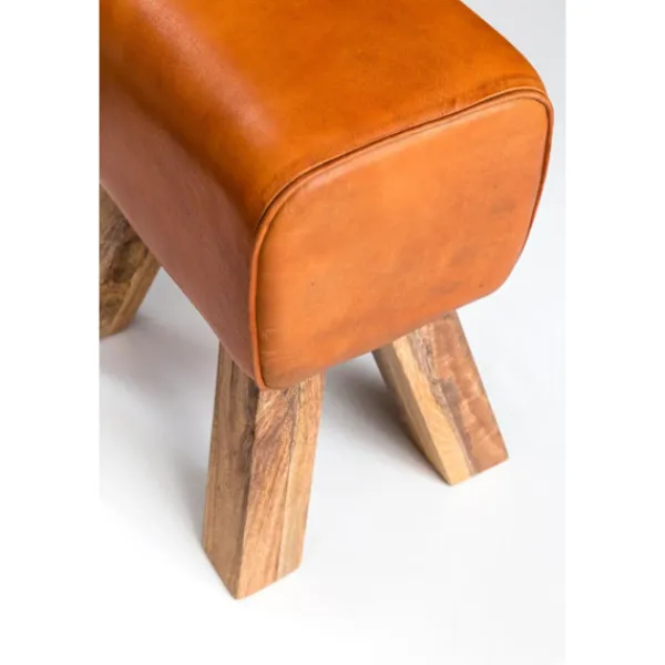 Rootz Living Pallar>Rootz Design sittpall brun 40 x 30 x 47 cm Klädselpall Läderpall - Fotpall Fotstöd