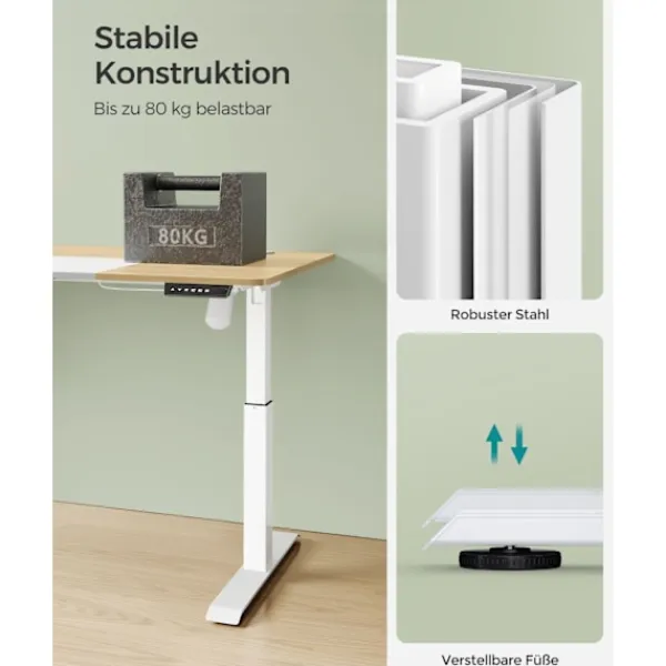 Rootz Living Kontorsmöbler>Rootz Elektriskt stående skrivbord - Justerbart skrivbord - Sit Stand Skrivbord - Spånskiva Stålstomme - 60cm x 140cm x (72-120)cm - Pastell Yellow-Ba | Fyndiq