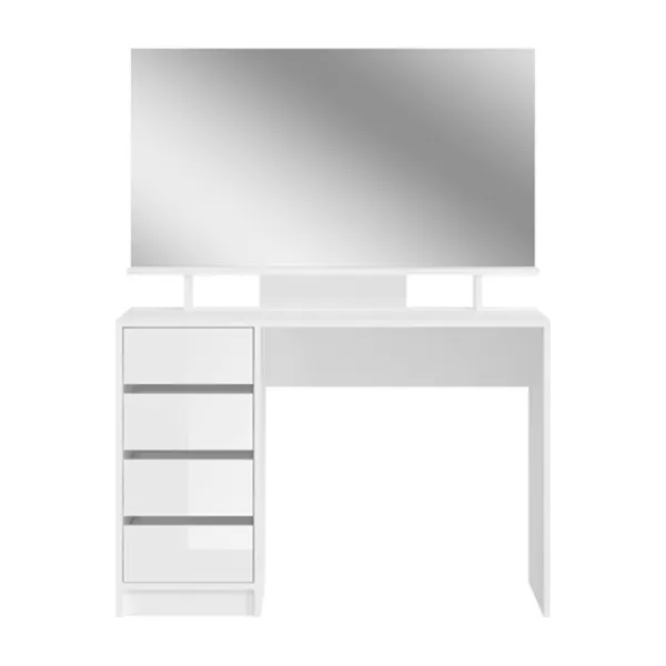 Rootz Living Sminkbord>Rootz emma toalettbord skrivbord - vitt toalettbord - kosmetiskt bord - lagringsutrymme - 110 cm x 75 cm x 48 cm