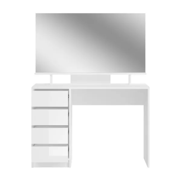 Rootz Living Sminkbord>Rootz emma toalettbord skrivbord - vitt toalettbord - kosmetiskt bord - lagringsutrymme - 110 cm x 75 cm x 48 cm