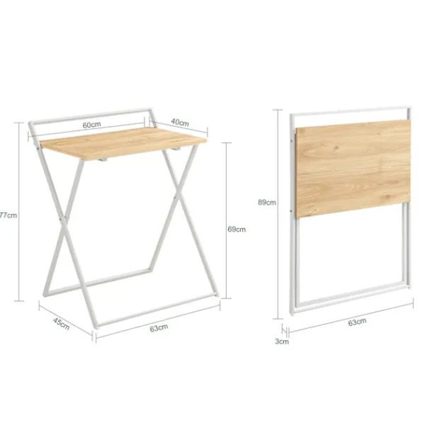 Rootz Living Kontorsmöbler>Rootz- Fällbart skrivbord Dator Skrivbord Arbetsstation Skrivbord Barn Tonåringar Skrivbord- Fällbart bord Sidobord Soffbord