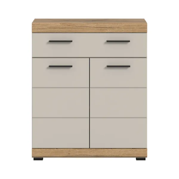 Rootz Living Byråer>Rootz Freestanding Cabinet - Lagringsenhet - Arrangör - gott om lagring - 74x88x31cm - Evoak Oak & Cashmere Imitation MDF Front