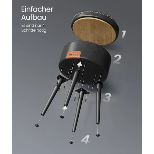 Rootz Living Pallar>Rootz förvaringsbänk - ottomansk - fotpall - stålram - högelastiskt skum - PU-läder - plywood - 38,2 cm x 44,4 cm - Ø 32 cm sits - 3,3 kg - 150 kg kap | Fyndiq