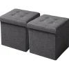 Rootz Living Pallar>Rootz förvaringspall - hopfällbar bänk - ottomansk - MDF & linne - 38L förvaring - andningsbart överdrag - 37,5 cm x 38 cm x 37,5 cm