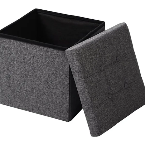Rootz Living Pallar>Rootz förvaringspall - hopfällbar bänk - ottomansk - MDF & linne - 38L förvaring - andningsbart överdrag - 37,5 cm x 38 cm x 37,5 cm