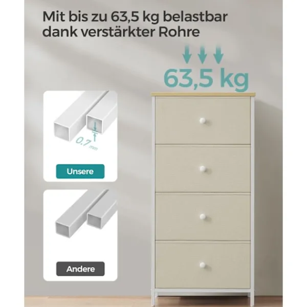 Rootz Living Byråer>Rootz Förvaringsskåp - Garderobsarrangör - Byrå - Spånskiva stål - 30cm x 45cm x 91,7cm - Camel Gul-Gräddvit