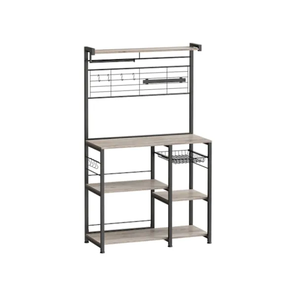 Rootz Living Köksö>Rootz Greige Svart Köksförvaringsställ - Spånskiva stål Organizer - Skafferi Hylla - Heavy Duty - 42cm x 90cm x 167,3cm