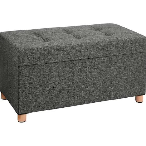 Rootz Living Kistor & Koffertar>Rootz Hocker - Puff - Förvaringsutrymme - Mörkgrå - 76 x 38 x 40 cm