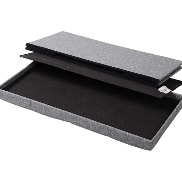 Rootz Living Kistor & Koffertar>Rootz hopfällbar förvaringspall med lock - Linne Ottoman - Stor kapacitet - Utrymmesbesparande - Bekväm sits - 76 cm x 38 cm x 37,5 cm
