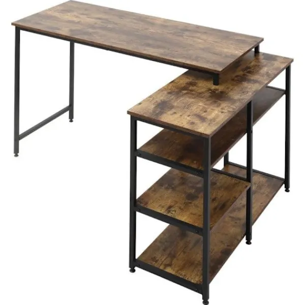 Rootz Living Kontorsmöbler>Rootz Hörn Skrivbord - Dator Skrivbord - Study Skrivbord - Skrivbord - Svart - Brun - 135 cm x 90 cm x 79 cm