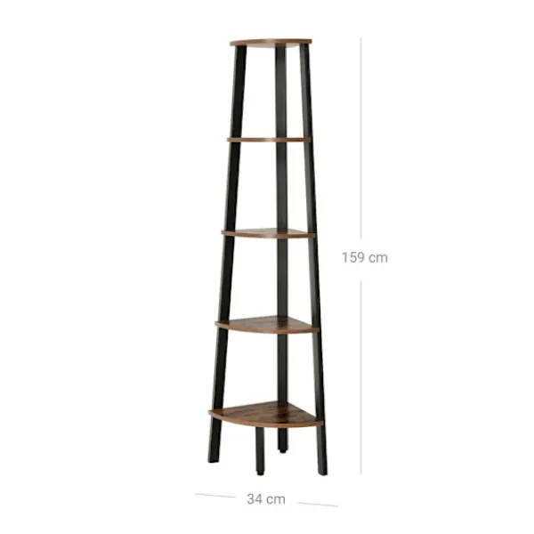 Rootz Living Hyllor>Rootz hörnhylla med 5 hyllor - Flytande hylla - Industriell design - Vägghylla - Trähylla - Industriell hylla - Förvaringshylla - Spånskiva - Vintage | Fyndiq