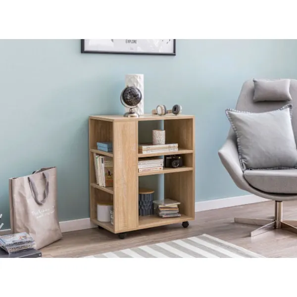 Rootz Living Hyllor>Rootz Hylla Sonoma 60x35x75 cm vagn med hjul trä - Smal kökshyll