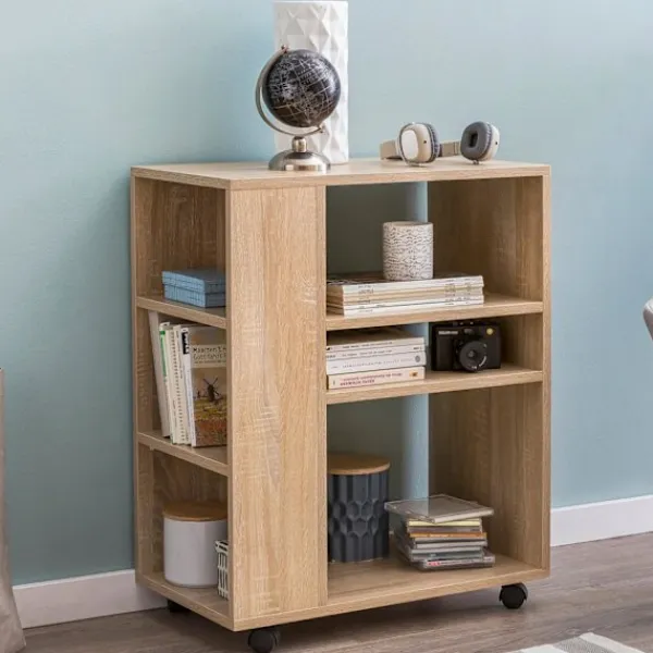 Rootz Living Hyllor>Rootz Hylla Sonoma 60x35x75 cm vagn med hjul trä - Smal kökshyll