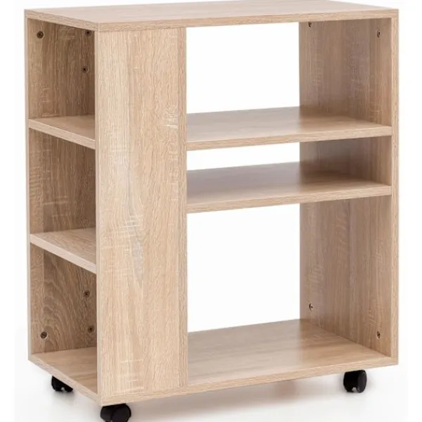Rootz Living Hyllor>Rootz Hylla Sonoma 60x35x75 cm vagn med hjul trä - Smal kökshyll