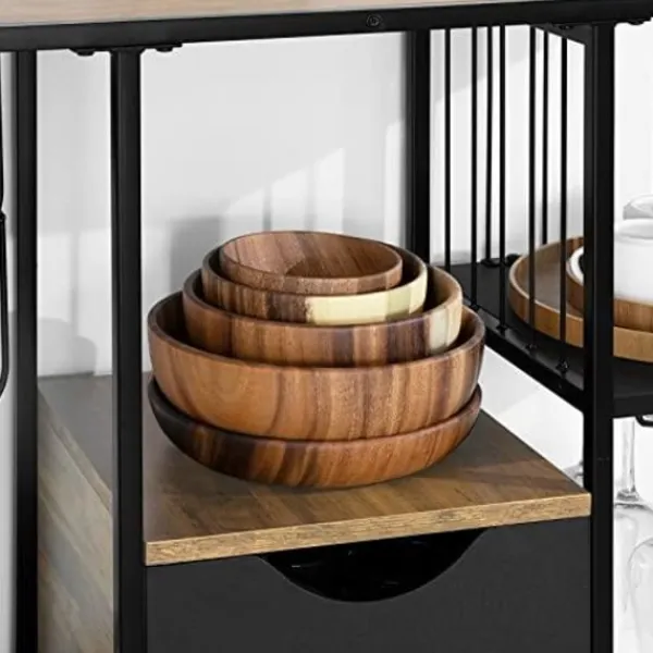 Rootz Living Sideboards>Rootz Industrial Style Kök Matsal Förvaring Hylla Sideboard Sidobord Avslut Bord Vinställ