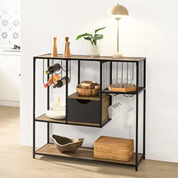 Rootz Living Sideboards>Rootz Industrial Style Kök Matsal Förvaring Hylla Sideboard Sidobord Avslut Bord Vinställ
