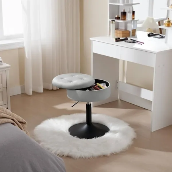 Rootz Living Pallar>Rootz justerbar sammetsbarstol - Bänkpall - Kökspall - Slitstark, multifunktionell, förvaringsutrymme - 39,5 cm Sittdiameter, höjd 49,5-65 cm