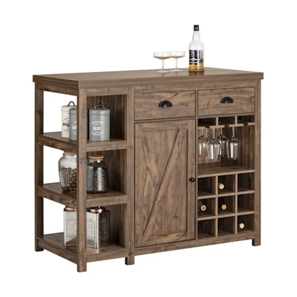 Rootz Living Köksö>Rootz Kitchen Island Skänk - Barbord - Bufféskåp - Vintage industriell design - MDF & PB Material - 110 cm x 95 cm x 55 cm - Förvarings- och vinställs | Fyndiq